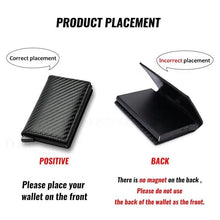 将图片加载到图库查看器，New Carbon Fiber Card Holder Wallets Luxury Men  Black Magic Leather Cool Slim Mini Wallet Small Money Bag Male Purses Magnet Closure Wallet
