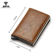 将图片加载到图库查看器，New Carbon Fiber Card Holder Wallets Luxury Men  Black Magic Leather Cool Slim Mini Wallet Small Money Bag Male Purses Magnet Closure Wallet
