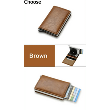 将图片加载到图库查看器，New Carbon Fiber Card Holder Wallets Luxury Men  Black Magic Leather Cool Slim Mini Wallet Small Money Bag Male Purses Magnet Closure Wallet
