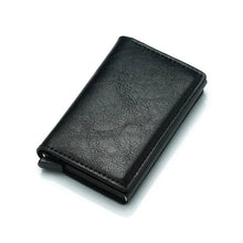 将图片加载到图库查看器，New Carbon Fiber Card Holder Wallets Luxury Men  Black Magic Leather Cool Slim Mini Wallet Small Money Bag Male Purses Magnet Closure Wallet
