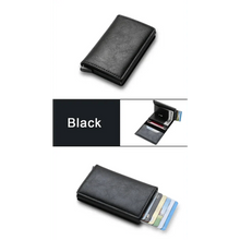 将图片加载到图库查看器，New Carbon Fiber Card Holder Wallets Luxury Men  Black Magic Leather Cool Slim Mini Wallet Small Money Bag Male Purses Magnet Closure Wallet
