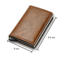 将图片加载到图库查看器，New Carbon Fiber Card Holder Wallets Luxury Men  Black Magic Leather Cool Slim Mini Wallet Small Money Bag Male Purses Magnet Closure Wallet
