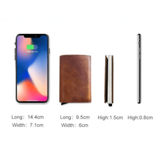 将图片加载到图库查看器，New Carbon Fiber Card Holder Wallets Luxury Men  Black Magic Leather Cool Slim Mini Wallet Small Money Bag Male Purses Magnet Closure Wallet
