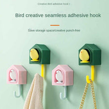 将图片加载到图库查看器，New Cartoon Bird Hook Self Adhesive Dormitory Bedroom Door Hangers Hooks Key Umbrella Towel Cap Coat Rack Wall Decoration Rack Creative Adhesive Coat Hook Cute Bird Hooks Decorative Wall Hooks Key Holder
