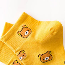 将图片加载到图库查看器，New Cartoon Female Breathable Cotton Socks Cute Bear Lovely Animal Pattern Girl Sock Novelty Combed of Pure Cotton Crew Socks For Men And Women
