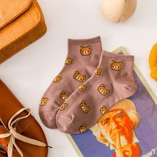 将图片加载到图库查看器，New Cartoon Female Breathable Cotton Socks Cute Bear Lovely Animal Pattern Girl Sock Novelty Combed of Pure Cotton Crew Socks For Men And Women
