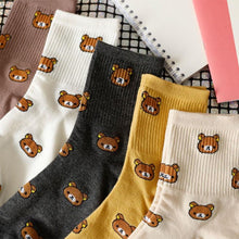 将图片加载到图库查看器，New Cartoon Female Breathable Cotton Socks Cute Bear Lovely Animal Pattern Girl Sock Novelty Combed of Pure Cotton Crew Socks For Men And Women
