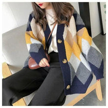 Load image into Gallery viewer, New Casual Cardigan sweater Spring And Autumn Lazy Style Knit Cardigan Women's Mid-Length Net Red Cardigan jacket
