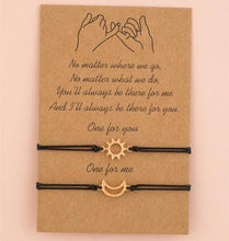 Load image into Gallery viewer, New Charm Bracelet For Friendship Couples 2pcs/set Volcanic Stone Bracelet Bead Bangles Natural Stone Bracelets Set Friendship Hand Woven Braided Stretch String Adjustable For Couples
