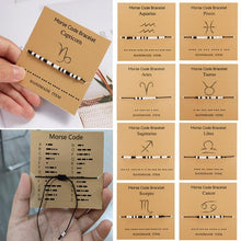Load image into Gallery viewer, New Charm Bracelet For Women Men Twelve Zodiac Black White Rice Beads Adjustable Rope Chain Bracelet Natural Stone Beads Bracelet For Boyfriend Girlfriend Women
