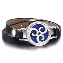将图片加载到图库查看器，New Charming Bracelet Aromatherapy Essential Oil Diffuser Locket Bracelets Adjustable Genuine Leather Wrap Essential Oil Diffuser Bracelet Valentine's Day Present Aromatherapy For Women

