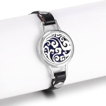 将图片加载到图库查看器，New Charming Bracelet Aromatherapy Essential Oil Diffuser Locket Bracelets Adjustable Genuine Leather Wrap Essential Oil Diffuser Bracelet Valentine's Day Present Aromatherapy For Women
