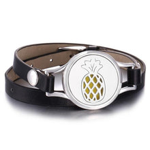 将图片加载到图库查看器，New Charming Bracelet Aromatherapy Essential Oil Diffuser Locket Bracelets Adjustable Genuine Leather Wrap Essential Oil Diffuser Bracelet Valentine's Day Present Aromatherapy For Women
