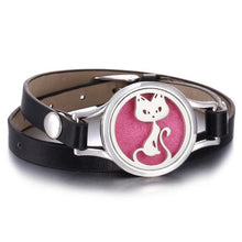 将图片加载到图库查看器，New Charming Bracelet Aromatherapy Essential Oil Diffuser Locket Bracelets Adjustable Genuine Leather Wrap Essential Oil Diffuser Bracelet Valentine's Day Present Aromatherapy For Women
