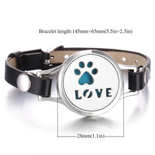 将图片加载到图库查看器，New Charming Bracelet Aromatherapy Essential Oil Diffuser Locket Bracelets Adjustable Genuine Leather Wrap Essential Oil Diffuser Bracelet Valentine's Day Present Aromatherapy For Women
