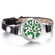 将图片加载到图库查看器，New Charming Bracelet Aromatherapy Essential Oil Diffuser Locket Bracelets Adjustable Genuine Leather Wrap Essential Oil Diffuser Bracelet Valentine's Day Present Aromatherapy For Women
