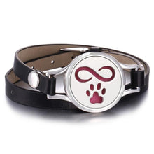 将图片加载到图库查看器，New Charming Bracelet Aromatherapy Essential Oil Diffuser Locket Bracelets Adjustable Genuine Leather Wrap Essential Oil Diffuser Bracelet Valentine's Day Present Aromatherapy For Women
