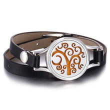 将图片加载到图库查看器，New Charming Bracelet Aromatherapy Essential Oil Diffuser Locket Bracelets Adjustable Genuine Leather Wrap Essential Oil Diffuser Bracelet Valentine's Day Present Aromatherapy For Women
