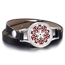 将图片加载到图库查看器，New Charming Bracelet Aromatherapy Essential Oil Diffuser Locket Bracelets Adjustable Genuine Leather Wrap Essential Oil Diffuser Bracelet Valentine's Day Present Aromatherapy For Women
