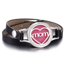 将图片加载到图库查看器，New Charming Bracelet Aromatherapy Essential Oil Diffuser Locket Bracelets Adjustable Genuine Leather Wrap Essential Oil Diffuser Bracelet Valentine's Day Present Aromatherapy For Women
