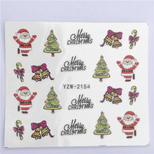 将图片加载到图库查看器，New Christmas Water Decal Nail Art Nail sticker New Year Slider Tattoo Full Cover Santa Claus Snowman Designs Xmas Decals 3D Wave Design Decoration for Women Girls Tape Nail Art Stickers Decal Decoration  Nail Art Accessories Decoration Decal

