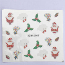 将图片加载到图库查看器，New Christmas Water Decal Nail Art Nail sticker New Year Slider Tattoo Full Cover Santa Claus Snowman Designs Xmas Decals 3D Wave Design Decoration for Women Girls Tape Nail Art Stickers Decal Decoration  Nail Art Accessories Decoration Decal
