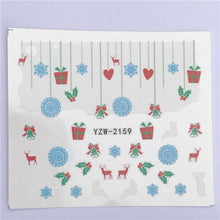 将图片加载到图库查看器，New Christmas Water Decal Nail Art Nail sticker New Year Slider Tattoo Full Cover Santa Claus Snowman Designs Xmas Decals 3D Wave Design Decoration for Women Girls Tape Nail Art Stickers Decal Decoration  Nail Art Accessories Decoration Decal
