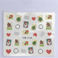 将图片加载到图库查看器，New Christmas Water Decal Nail Art Nail sticker New Year Slider Tattoo Full Cover Santa Claus Snowman Designs Xmas Decals 3D Wave Design Decoration for Women Girls Tape Nail Art Stickers Decal Decoration  Nail Art Accessories Decoration Decal
