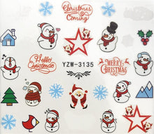 将图片加载到图库查看器，New Christmas Water Decal Nail Art Nail sticker New Year Slider Tattoo Full Cover Santa Claus Snowman Designs Xmas Decals 3D Wave Design Decoration for Women Girls Tape Nail Art Stickers Decal Decoration  Nail Art Accessories Decoration Decal
