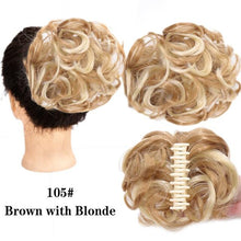 Load image into Gallery viewer, New Claw Chignon Curly Hair Bands Messy Bun Hairpieces for Women Scrunchy Natural Fake False Hair Heat Resistant Fiber Black Clip in Hair Extension For Volumized Hair Buns For Girls
