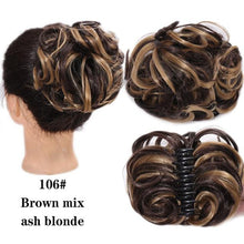Load image into Gallery viewer, New Claw Chignon Curly Hair Bands Messy Bun Hairpieces for Women Scrunchy Natural Fake False Hair Heat Resistant Fiber Black Clip in Hair Extension For Volumized Hair Buns For Girls
