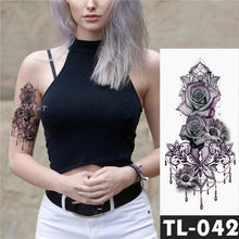 Load image into Gallery viewer, New Colorful And Black Womens Tattoo Temporary Flower Waterproof Elegant Modern Tattoo Realistic Design
