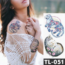 Load image into Gallery viewer, New Colorful And Black Womens Tattoo Temporary Flower Waterproof Elegant Modern Tattoo Realistic Design
