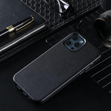 Load image into Gallery viewer, New Colorful Leather For iPhone 14 13 Pro Max Mini Magnet Case Cover Wireless Charging Drop Protect Covers Shockproof Slim Back Cover Leather Case For iPhone Slim and Aesthetic iPhone 14 case
