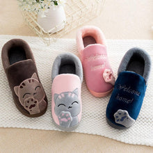将图片加载到图库查看器，New Couples Cat Women Shoes Non-Slip Soft Warm Man House Slippers Indoor Bedroom Winter Home Slippers Memory Foam Fuzzy Slippers Cute Furry Fleece Slippers With Warm Plush Slip On House Shoes
