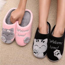将图片加载到图库查看器，New Couples Cat Women Shoes Non-Slip Soft Warm Man House Slippers Indoor Bedroom Winter Home Slippers Memory Foam Fuzzy Slippers Cute Furry Fleece Slippers With Warm Plush Slip On House Shoes
