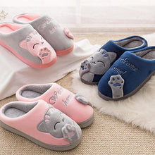 将图片加载到图库查看器，New Couples Cat Women Shoes Non-Slip Soft Warm Man House Slippers Indoor Bedroom Winter Home Slippers Memory Foam Fuzzy Slippers Cute Furry Fleece Slippers With Warm Plush Slip On House Shoes
