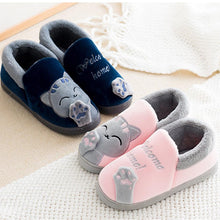 将图片加载到图库查看器，New Couples Cat Women Shoes Non-Slip Soft Warm Man House Slippers Indoor Bedroom Winter Home Slippers Memory Foam Fuzzy Slippers Cute Furry Fleece Slippers With Warm Plush Slip On House Shoes
