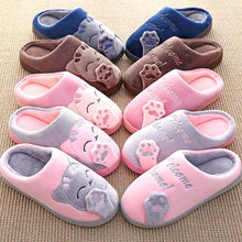 将图片加载到图库查看器，New Couples Cat Women Shoes Non-Slip Soft Warm Man House Slippers Indoor Bedroom Winter Home Slippers Memory Foam Fuzzy Slippers Cute Furry Fleece Slippers With Warm Plush Slip On House Shoes
