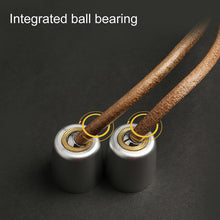 Load image into Gallery viewer, New Cowhide Leather Rope Universal Metal Bearing Speed Rope Skipping Adjust Bearing Wooden Handle Adjustable Skipping Jumping Ropes With 360-Degree Bearing And Pure Wood Handles For Gym Home Fitness
