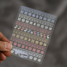 将图片加载到图库查看器，New Craft Nail Stickers Japanese 5d Nails Sticker Three-dimensional Snowflake Nail art Stickers Decals Decoration Decals Snowflakes Elk Bear Christmas Xmas Stickers Snowflakes Nail Water Decals Christmas White Snow Transfer Sticker Decoration Slider
