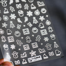 将图片加载到图库查看器，New Craft Nail Stickers Japanese 5d Nails Sticker Three-dimensional Snowflake Nail art Stickers Decals Decoration Decals Snowflakes Elk Bear Christmas Xmas Stickers Snowflakes Nail Water Decals Christmas White Snow Transfer Sticker Decoration Slider
