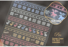将图片加载到图库查看器，New Craft Nail Stickers Japanese 5d Nails Sticker Three-dimensional Snowflake Nail art Stickers Decals Decoration Decals Snowflakes Elk Bear Christmas Xmas Stickers Snowflakes Nail Water Decals Christmas White Snow Transfer Sticker Decoration Slider
