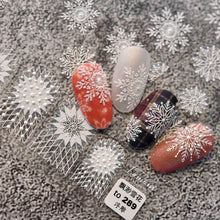 将图片加载到图库查看器，New Craft Nail Stickers Japanese 5d Nails Sticker Three-dimensional Snowflake Nail art Stickers Decals Decoration Decals Snowflakes Elk Bear Christmas Xmas Stickers Snowflakes Nail Water Decals Christmas White Snow Transfer Sticker Decoration Slider
