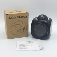 Load image into Gallery viewer, New Creative Attention Projection Digital Weather LCD Snooze Clock Projection Alarm Clock Wake Up Bedroom with Data and Temperature Display Talking Function LED Wall/Ceiling Projection Bell Alarm Display Backlight LED Projector Home Clock Timer
