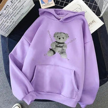 Load image into Gallery viewer, New Dark Hoodies Women Sweatshirts Female Casual Fashion Vintage Oversized Punk Fun Hip Hop Long Bear Long Sleeve Drawstring Hoodie Sweatshirt
