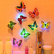 Load image into Gallery viewer, New Dazzling Colorful Luminous Butterfly LED Night Light Wedding Decorative Lamp Stickers Children Small Gifts TOYS game Battery Operated
