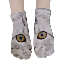 Load image into Gallery viewer, 3D Printed Women Winter Christmas Socks Funny Creative Pet Cat Face Unisex Cotton Ankle Socks Children Gift Animal Lover Socks For Men And Women
