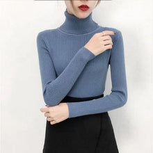 Load image into Gallery viewer, New Elegance Autumn/Winter Knitted Jumper Tops Turtleneck Pullovers Casual Sweaters Women Shirt Long Sleeve Tight Sweater Girls
