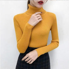 Load image into Gallery viewer, New Elegance Autumn/Winter Knitted Jumper Tops Turtleneck Pullovers Casual Sweaters Women Shirt Long Sleeve Tight Sweater Girls
